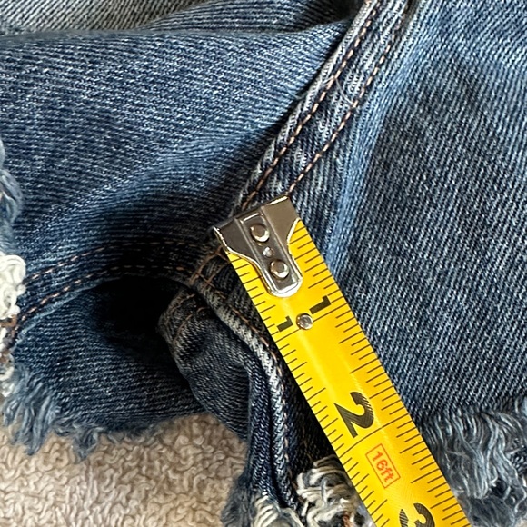 Hollister Blue Ripped Denim Shorts - Picture 7 of 8